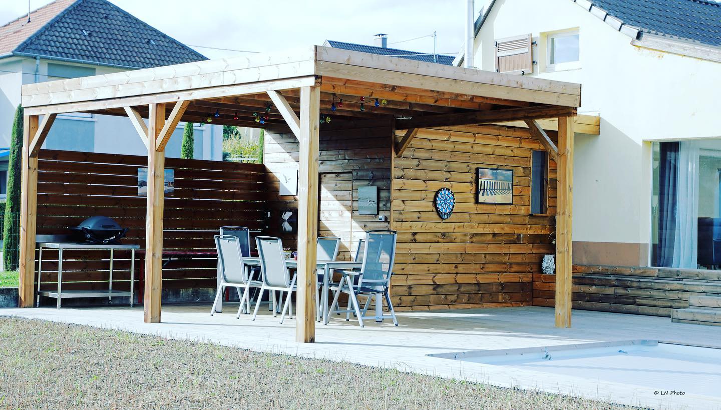 Pergola en bois installée en Alsace